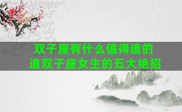 双子座有什么值得追的 追双子座女生的五大绝招